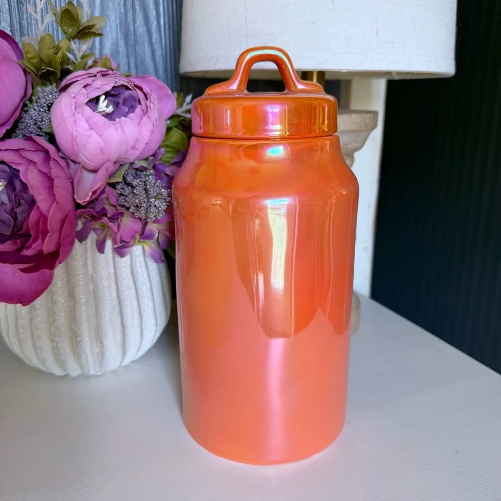 Rae Dunn Bugs & Hisses Iridescent Orange Canister Halloween Spooky Goth New